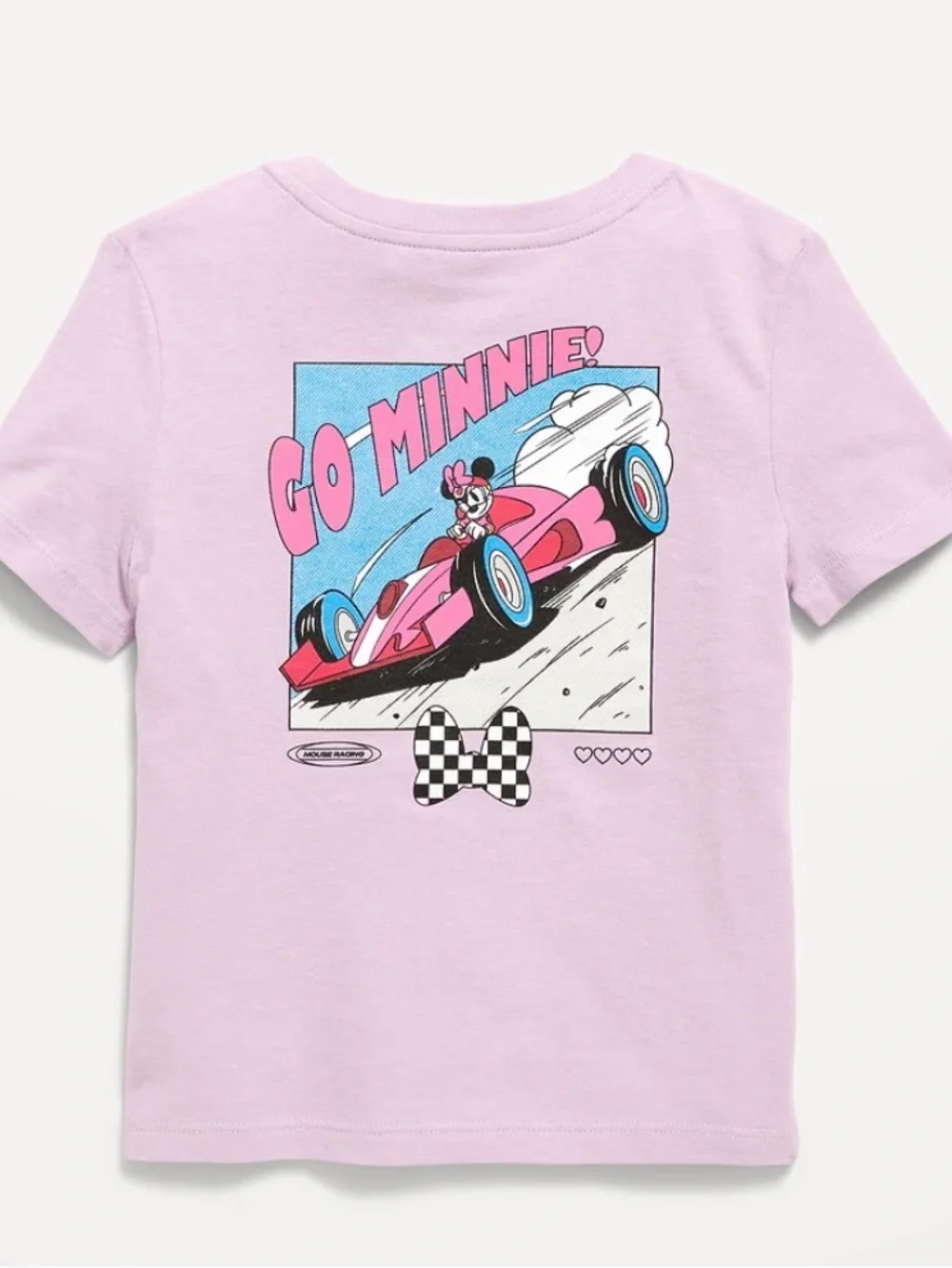 Disney Pink Minnie Mouse 'Go Minnie' Racing Graphic Tee